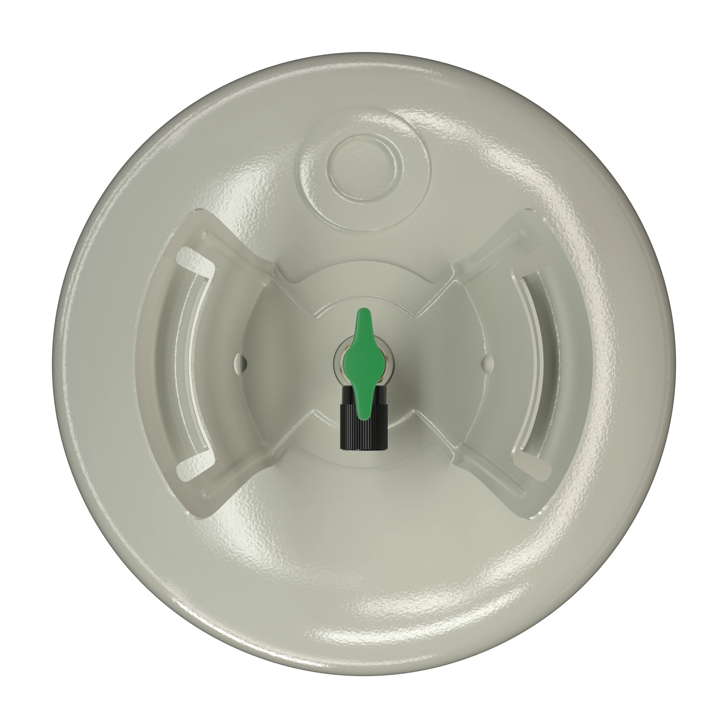 Top view of R1234YF 11 lb refrigerant cylinder and valve