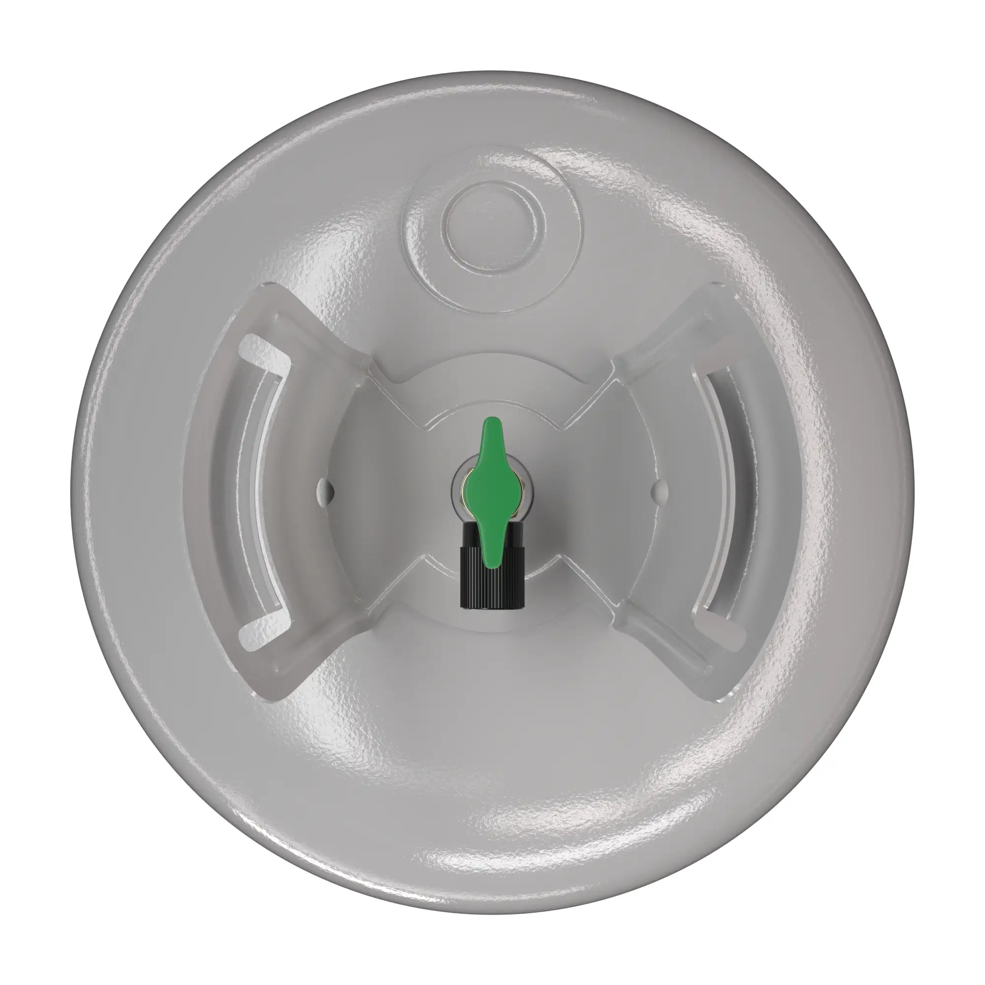 Top view of R448A 22 lb refrigerant cylinder and valve