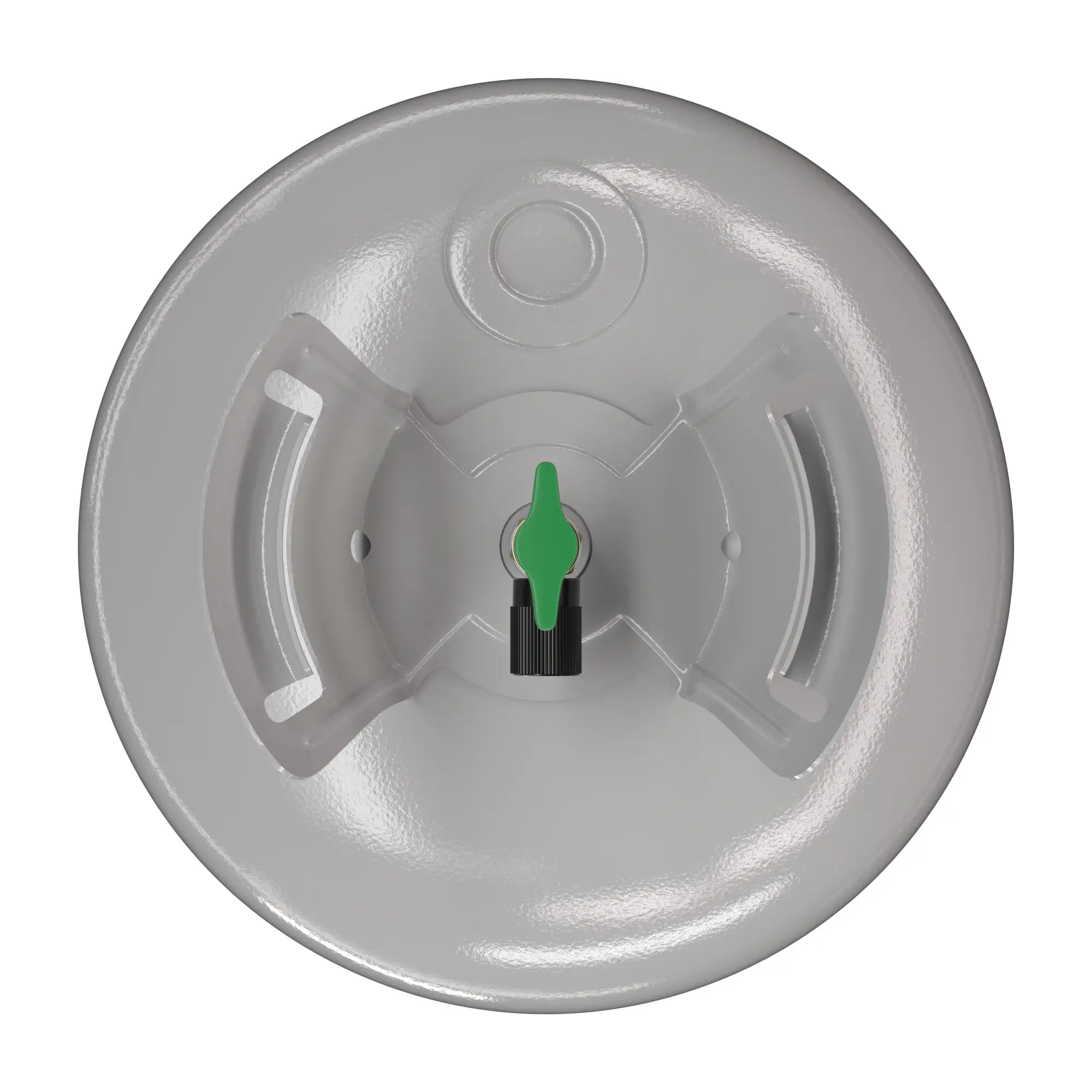 Top view of R449A 22 lb refrigerant cylinder and valve