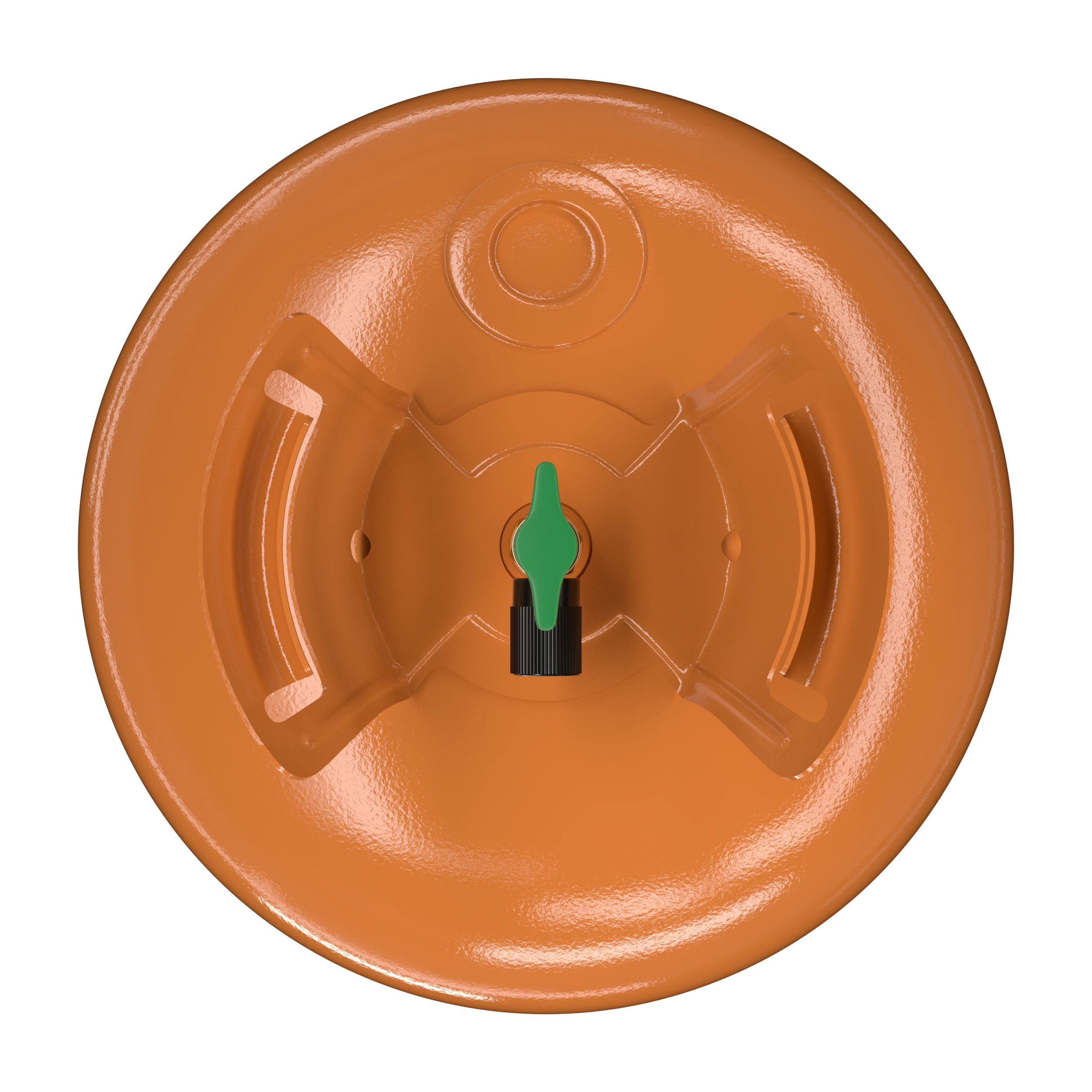 Top view of R407A 25 lb refrigerant cylinder and valve