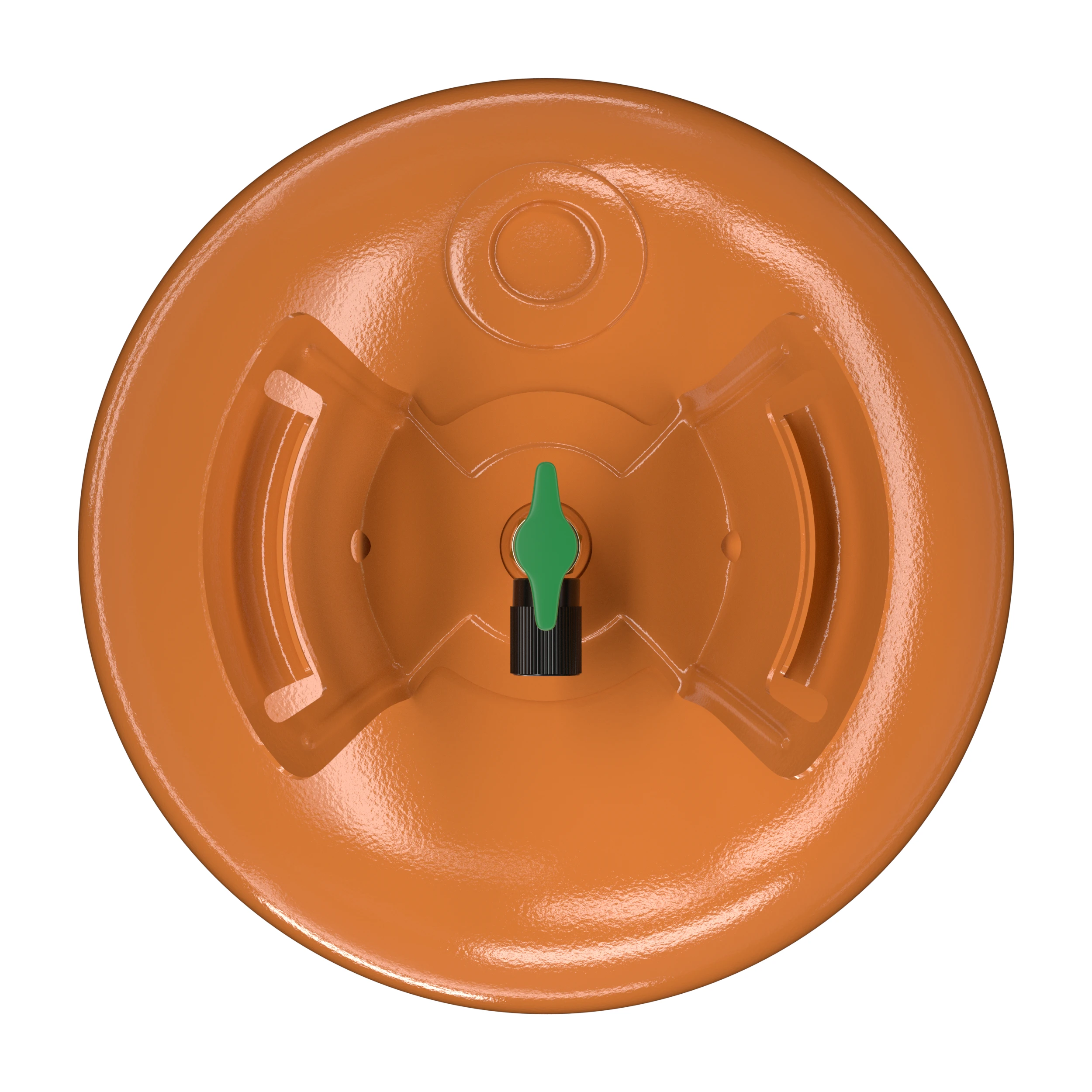 Top view of R407C 25 lb refrigerant cylinder and valve