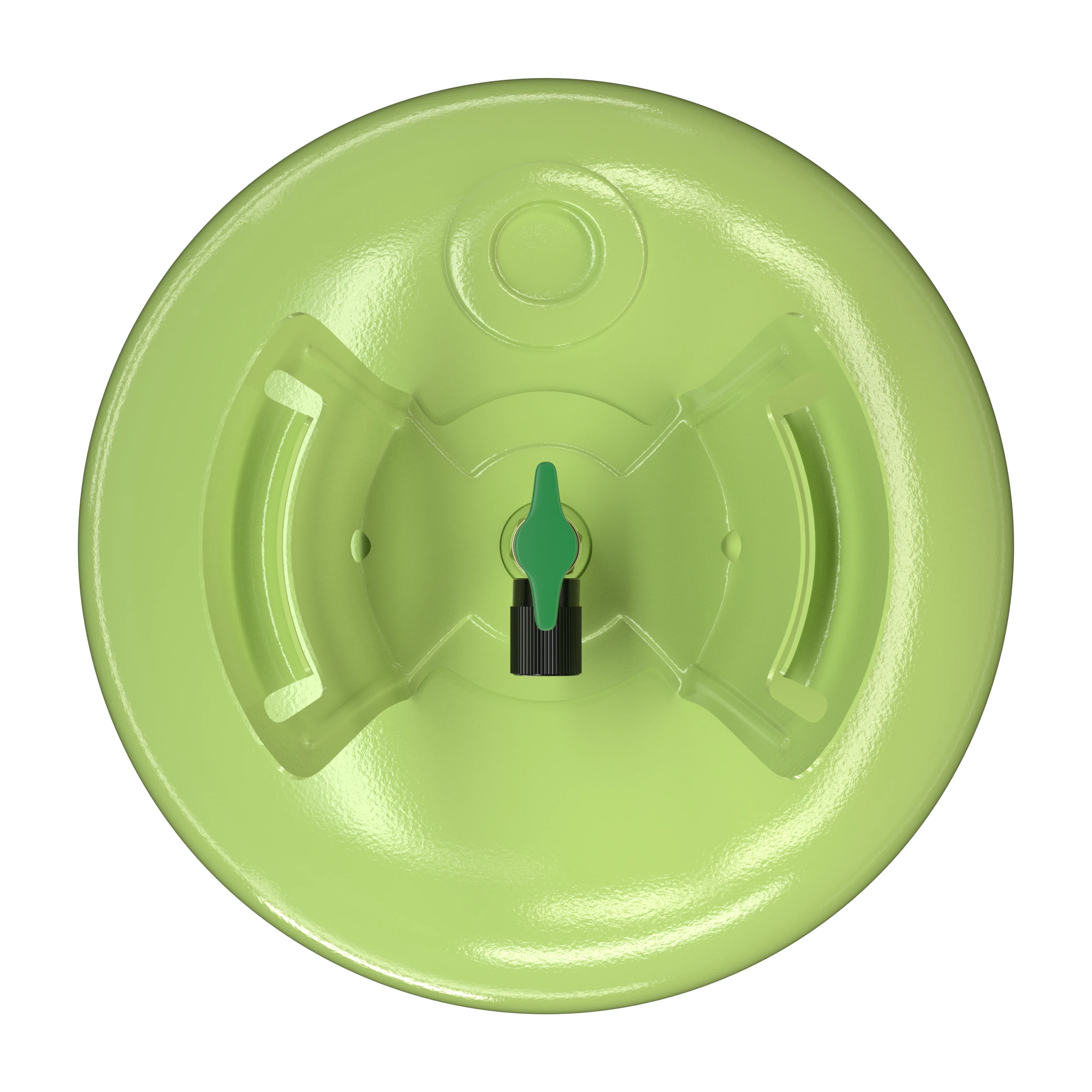 Top view of R407F 25 lb refrigerant cylinder and valve